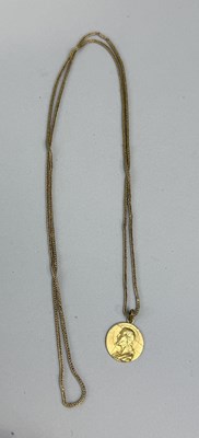 Lot 155 - AN 18CT PENDANT WITH GOLD CHAIN