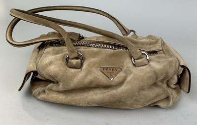 Lot 692 - A PRADA MILANO SUEDE HAND BAG