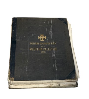 Lot 477 - PALESTINE EXPLORATION FUND: MAP OF WESTERN PALESTINE 1880 BY C. R. CONDER AND H. H. KITCHENER (2)