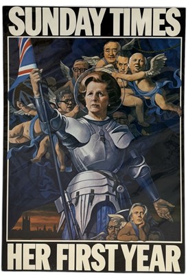 Lot 545 - SUNDAY TIMES: HER FIRST YEAR, MARGARET THATCHER POSTER