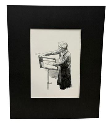 Lot 527 - MICHAEL LEONARD (BRITISH 1933-2023): A PAINTING DEPICTING NADIA BOULANGER (1887-1979)