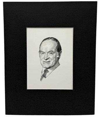 Lot 533 - MICHAEL LEONARD (1933-2023): A PAINTING DEPICTING BOB HOPE (1903-2003)