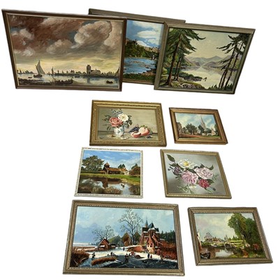 Lot 946 - A GROUP OF NINE OIL PAINTINGS ON BOARD BY J.G. CLIFF