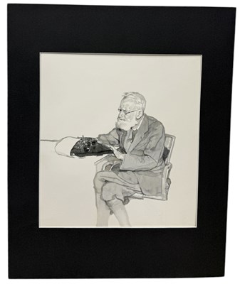 Lot 536 - MICHAEL LEONARD (1933-2023): A PAINTING DEPICTING GEORGE BERNARD SHAW (1856-1950)