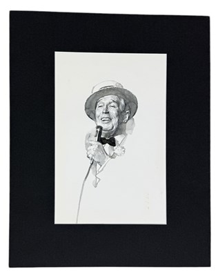 Lot 538 - MICHAEL LEONARD (1933-2023): A PAINTING DEPICTING MAURICE CHEVALIER (1888-1972)