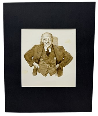 Lot 542 - MICHAEL LEONARD (1933-2023): A PAINTING DEPICTING CECIL B DE MILLE (1881-1959)