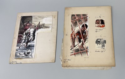 Lot 547 - MICHAEL LEONARD (BRITISH 1933-2023): TWO MIXED MEDIA STUDIES 'CLAW FOR COURAGE' CIRCA 1950'