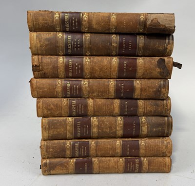 Lot 1013 - THE PICTORIAL EDITION OF THE WORKS OF SHAKESPEARE BY CHARLES KNIGHT, EIGHT VOLUMES LEATHER BOUND