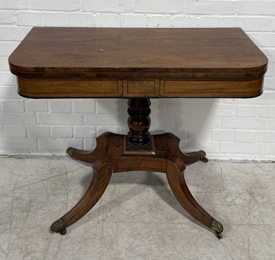 Lot 960 - A 19TH CENTURY ROSEWOOD CARD TABLE