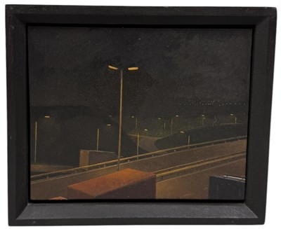 Lot 546 - PETER S SMITH: AN ACRYLIC PAINTING ON BOARD TITLED 'BIRMINGHAM III'