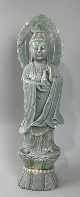 Lot 231 - A LARGE CHINESE JADE FIGURE OF THE GUANYIN