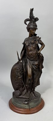 Lot 328 - BRONZE METAL SCULPTURE OF ATHENA