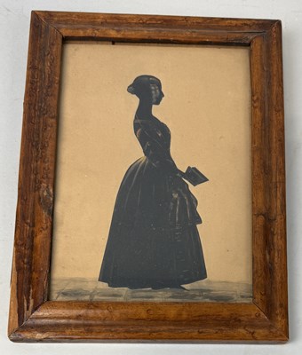 Lot 625 - A 19TH CENUTRY SILHOUETTE PAINTING