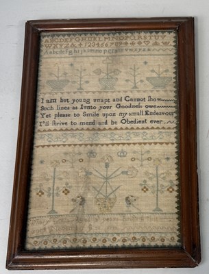 Lot 838 - AN 18TH CENTURY SAMPLER