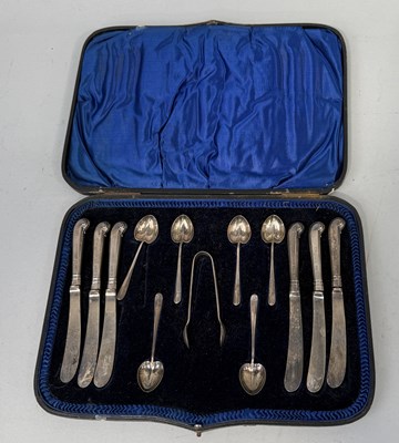 Lot 59A - A SET OF 925. SILVER TEASPOONS & DESERT KNIVES