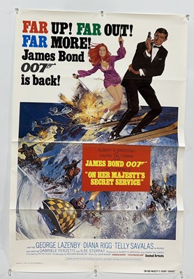 Lot 826 - JAMES BOND 'ON HER MAJESTY'S SECRET SERVICE' 1980'S RE-RELEASE FILM POSTER'