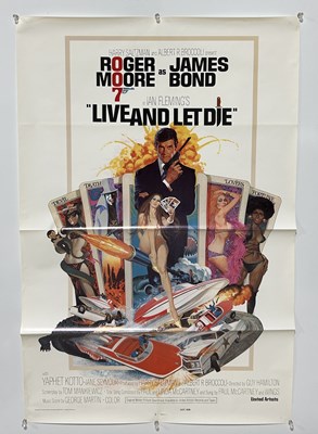 Lot 832 - JAMES BOND 'LIVE AND LET DIE' 1980'S RE-RELEASE FILM POSTER