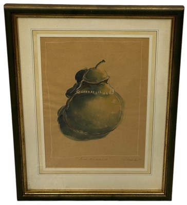 Lot 607B - TONY SCHERMAN (CANADIAN B.1950): A WATERCOLOUR PAINTING ON PAPER 'POIRE NORMANDE'