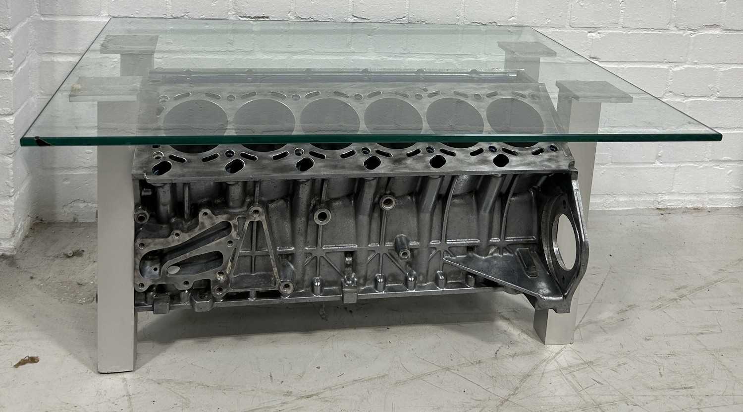 Lot 994 - A RARE V12 MOTOR ENGINE COFFEE TABLE
