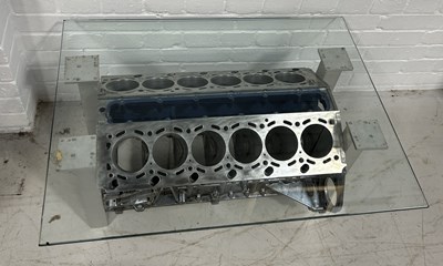 Lot 994 - A RARE V12 MOTOR ENGINE COFFEE TABLE