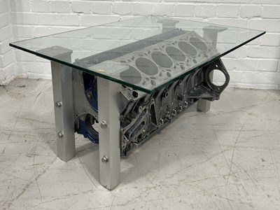 Lot 994 - A RARE V12 MOTOR ENGINE COFFEE TABLE