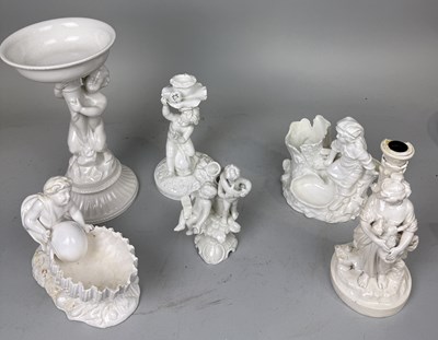 Lot 298B - A COLLECTION OF SIX BLANC DE CHINE PORCELAIN FIGURES