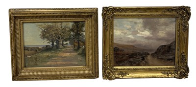 Lot 532 - A PAIR OF OIL PAINTINGS ON BOARD DEPICTING LANDSCAPE SCENES