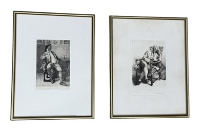 Lot 714A - TWO PRINTS AFTER MEISSONIER 'LE LISEUR' AND 'FUMEUR FLAMLAND'