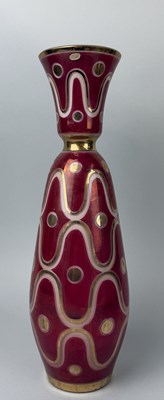 Lot 408 - A BOHEMIAN RUBY AND GILT GLASS DECANTER