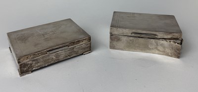 Lot 203 - A GARRARD'S SILVER CIGARETTE BOX AND AN ASPREY SILVER CIGARETTE BOX (2)