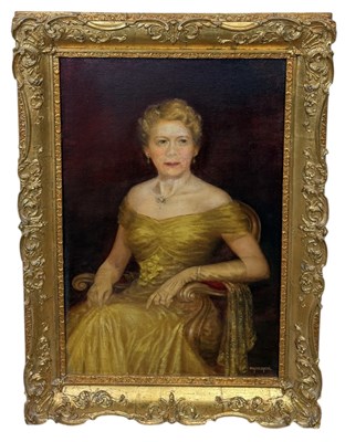 Lot 568 - HENRY JOHN DYKMAN (SOUTH AFRICAN 1893-1972): AN OIL PAINTING ON CANVAS DEPICTING A SEATED LADY