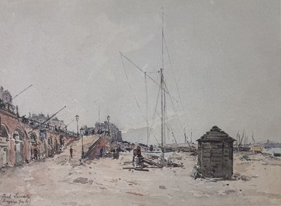 Lot 612 - PAUL LECOMTE (FRENCH 1877-1950): A WATERCOLOUR PAINTING ON PAPER DEPICTING BRIGHTON