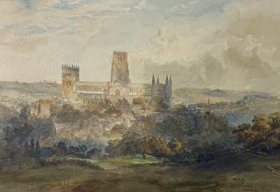 Lot 606 - RICHARD HENRY WRIGHT (1857-1930): A WATERCOLOUR PAINTING ON PAPER DEPICTING LINCOLN CATHEDRAL