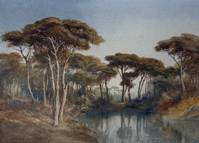 Lot 601 - RICHARD HENRY WRIGHT (1857-1930): A WATERCOLOUR PAINTING ON PAPER DEPICTING THE PINETA RAVENNA