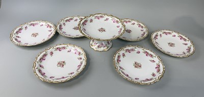 Lot 881 - A SET OF SIX LIMOGES PLATES ALONG WITH A CAKESTAND