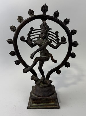 Lot 404 - A 19TH CENTURY BRONZE FIGURE OF SHIVA