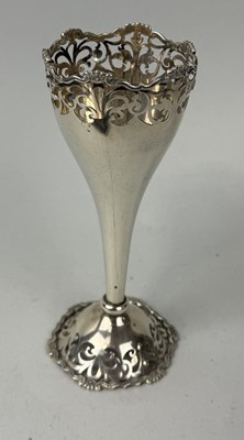 Lot 214 - A SILVER POSY VASE