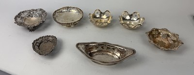 Lot 192 - A COLLECTION OF SEVEN SILVER DISHES