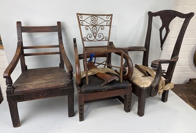 Lot 834 - A COLLECTION OF VICTORIAN CHILDREN'S CHAIRS, TO INCLUDE ONE METAL AND THREE WOODEN