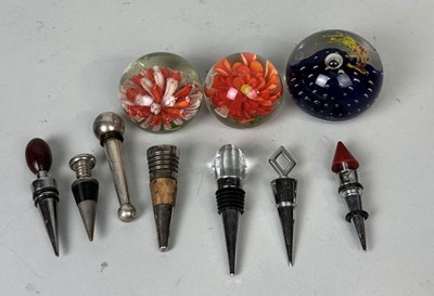 Lot 903 - AN ASSORTMENT OF BOTTLE STOPPERS AND PAPER WEIGHTS