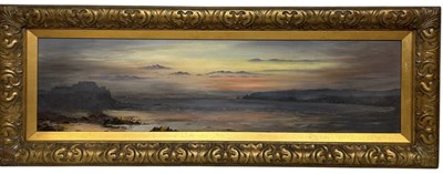 Lot 531 - AN OIL PAINTING ON CANVAS DEPICTING A PANORAMIC VIEW OF JERSEY