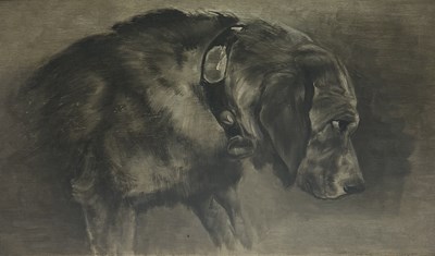 Lot 51 - MANNER OF EDWIN LANDSEER (1802-1873): AN OIL PAINTING ON CANVAS DEPICTING A HOUND