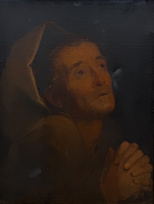 Lot 49 - AFTER ANTHONY VAN DYCK (FLEMISH 1599-1641): AN OIL PAINTING ON CANVAS DEPICTING ST FRANCIS