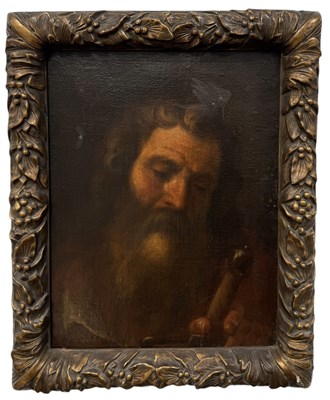 Lot 15 - MANNER OF PIETRO DA CORTONA (ITALIAN 1596-1669): AN OIL PAINTING ON CANVAS DEPICTING A SAINT