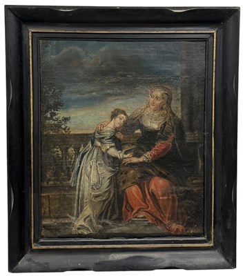 Lot 30 - AFTER PETER PAUL RUBENS: AN OIL PAINTING ON CANVAS, THE EDUCATION OF THE VIRGIN