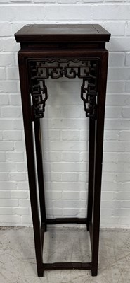 Lot 161 - A CHINESE 19TH CENTURY ROSEWOOD PEDESTAL