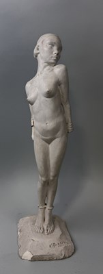 Lot 866 - V.ROSSIN: A PLASTER SCULPTURE OF A LADY SIGNED AND DATED 1935