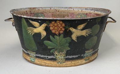 Lot 412 - A LARGE PAINTED METAL JARDINIERE