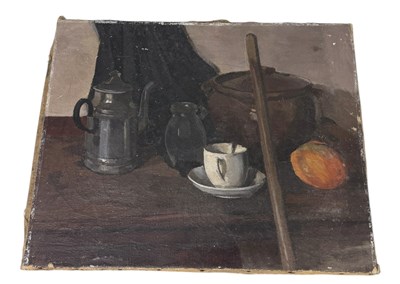 Lot 564 - AN OIL PAINTING ON CANVAS DEPICTING A STILL LIFE