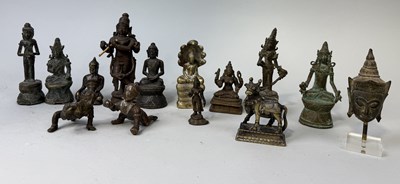 Lot 72 - A COLLECTION OF FOURTEEN CHINESE AND ASIAN BRONZE BUDDHAS, FIGURES AND DEITIES